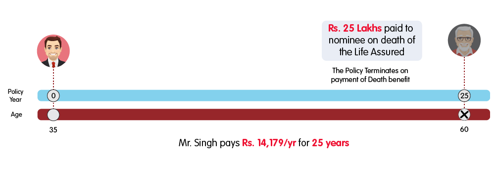 INL Saral Jeevan Bima term plan - Rs 25 lakh life cover web illustration